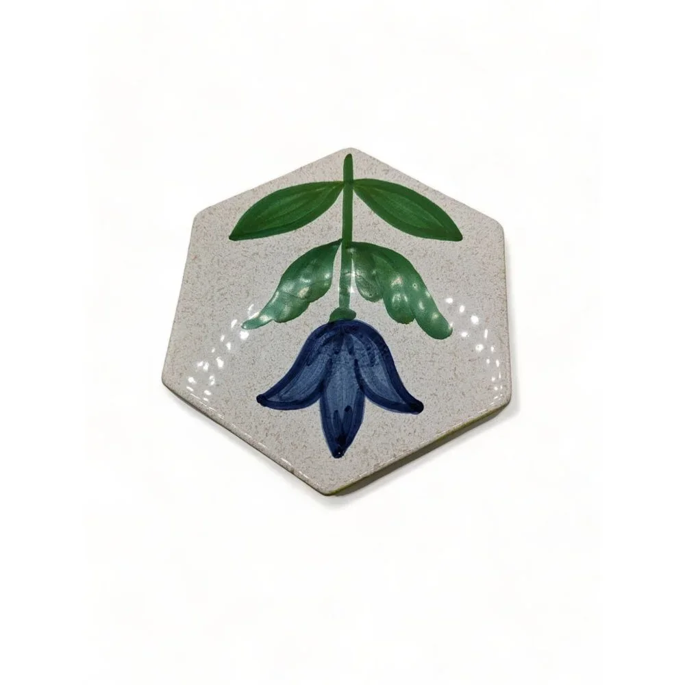 Vintage Mikasa Handcrafted Blue Tulip Ceramic Box Italy Country Gallery